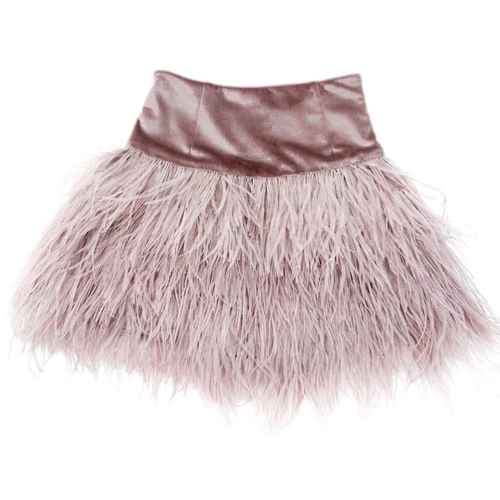 Petite Maison Kids Dusty Feather Skirt and Pink Crepe Fringe Top. Sold as Set - Picture 3 of 3